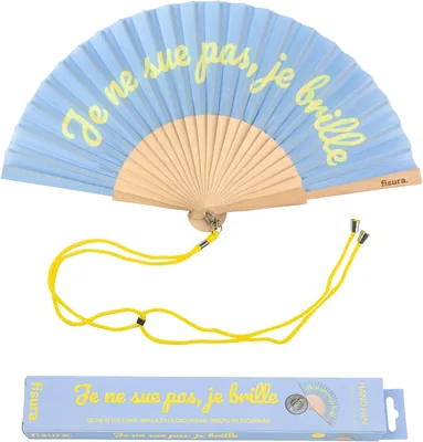Fisura - Ventilateur original avec message : Design moderne et amusant. Dimensions : 42,5 x 23 cm. Matériaux : bois et textile. Brillant.