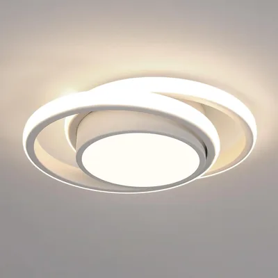 Comely - Lampada da soffitto LED rotonda bianca 32W 2350-2400LM Design moderno creativo 4500K Luce naturale per soggiorno, K