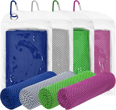 Yoimira Kühlende Tuch, Set von 4, Sport & Fitness Kühlendes Tuch für Gym, Laufen, Yoga