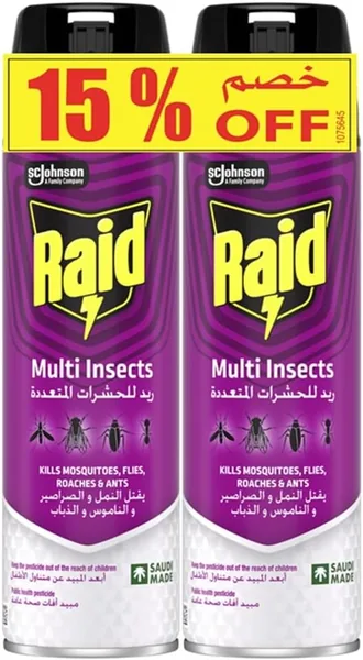 Raid Spray for Multi Insect Killer (Twin pack), 300 ml
