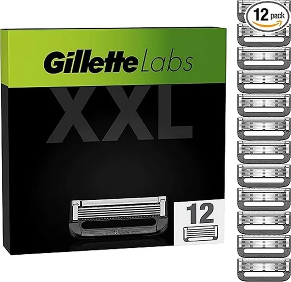 Lames de rechange Gillette Labs 12 pièces pour rasoir humide Gillette Labs avec élément nettoyant et rasoir chauffant - Meilleures affaires