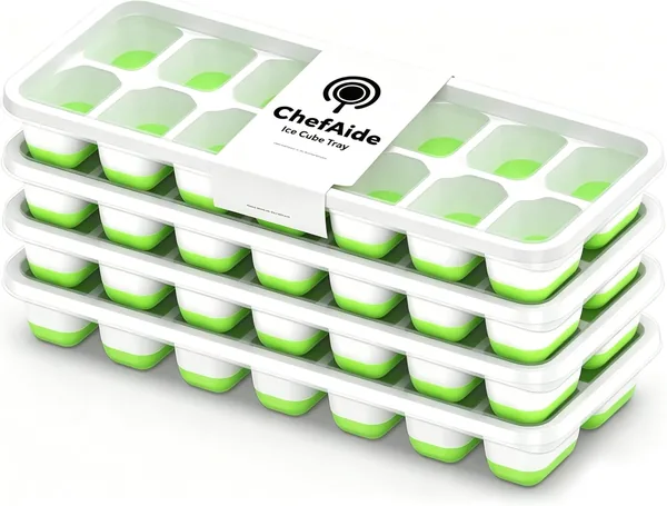 ChefAide 4 Pack Ice Cube Trays