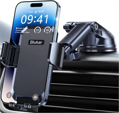 Support téléphonique Blukar pour voiture, support de téléphone portable ajustable avec ventouse universelle - 7% de réduction