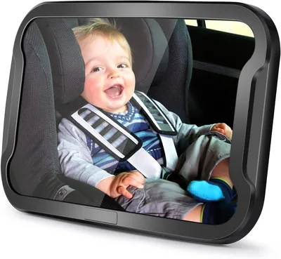 Vinabo Babycarspiegel, rättvisspelt Babyspiegel, 360° Justerbar Babycarspiegel, Babynaspeksväg, Essenslig Säkerhet - S