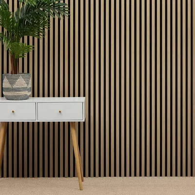 MCW Acoustic Slat Wall Panels Natural Oak