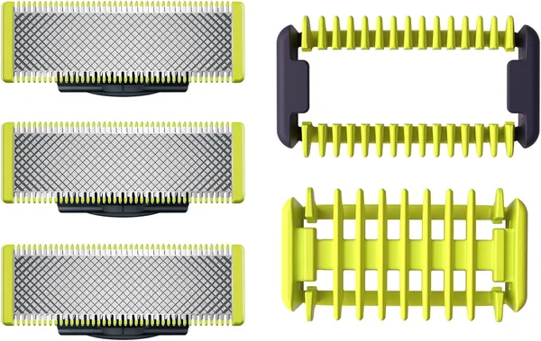 Philips OneBlade Replacement Blades QP630/51 | Trim, Edge & Shave Any Length of Hair | 3 Original Blades + 1 Body Kit