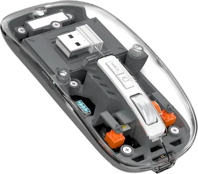 MAGIC-REFINER Wireless Mouse, 2400DPI Cordless Dual Mode Bluetooth 5.1/2.4G, Silent Rechargeable Transparent Mouse