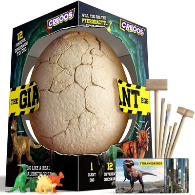 Creoos Dinosaur Egg Dig Kit: 12 Dinosaurs + Tools & Board Game - Best Deal
