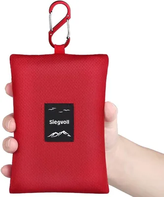 Siegvoll Pocket Picknick Dekentje Lichtgewicht Draagbaar Stranddekentje Zakdekentje met Karabiner voor Strand, Picknick, Kamperen