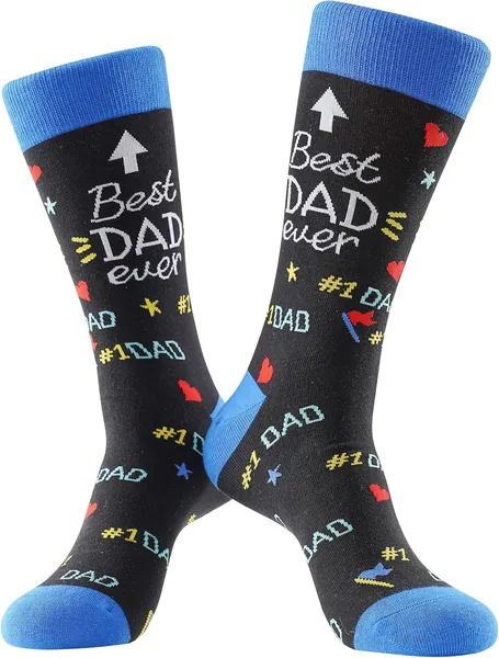 BISOUSOX Heren Sokken Kleurrijke Sokken voor Vaders Geschenk voor Mannen Comfortabele Stookjes