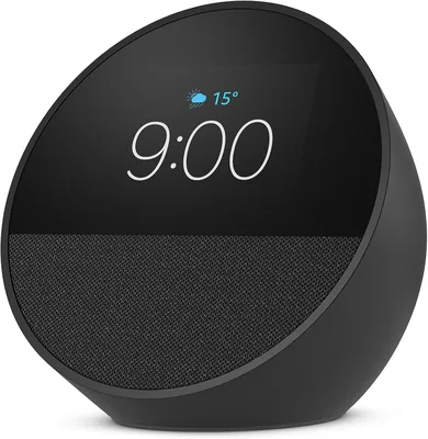 Echo Spot com Alexa (Geração mais recente) | Despertador inteligente com som vibrante | Preto, com Acesso Antecipado à Alexa