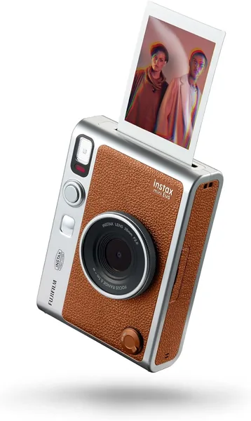 Fujifilm instax Mini Evo Hybrid Instant Camera - Brown (KSA Version, 2-Year Warranty) - Camera + Printer