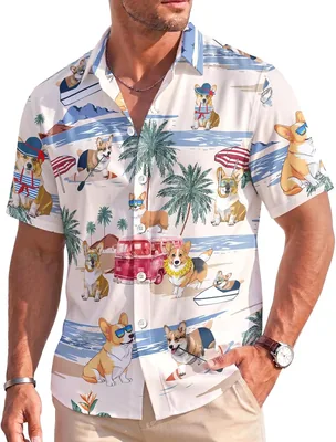 GEPOS Movie Characters Men's Hawaiian Shirts Short Sleeve