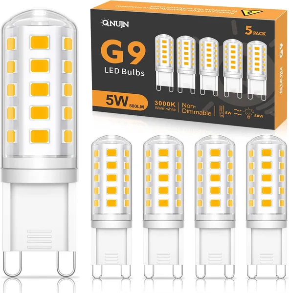 QNUJN G9 Led Bulbs Warm White, 5W, 500LM, 3000K