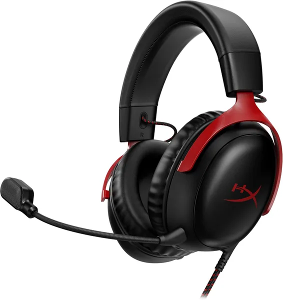 HyperX Cloud III Wired Gaming Headset - 53mm Driver, Memory Foam, DTS, Noise-Cancelling Microphone, USB-C/USB-A/3.5mm