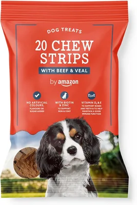 by Amazon Dog Treats - 20 Chew Bands Beef Veal 80% Off