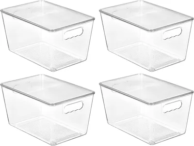 Vtopmart 4 Pack Clear Storage Bins with Lids - Best Deal