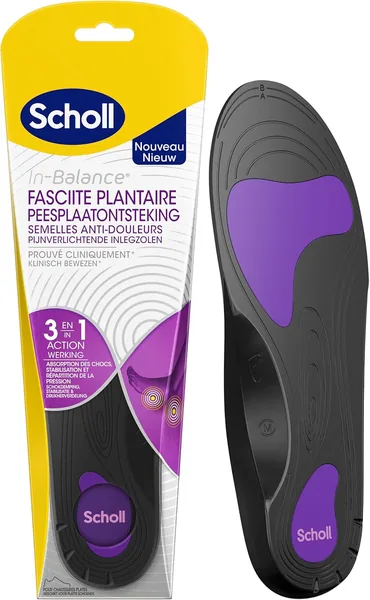 Orthèses orthopédiques Scholl In-Balance pour fasciite plantaire - Cliniquement prouvées - 1 paire - Taille S - 37-39.5 - 6% de réduction