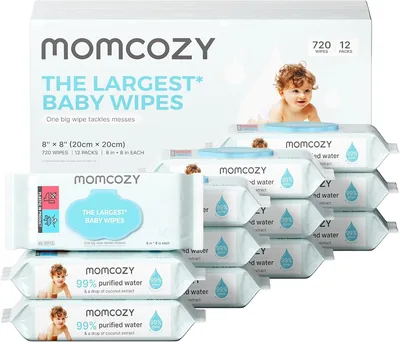 Momcozy - Toallitas húmedas para bebés Plus, tamaño grande, grosor extra, alta humedad y suavidad, mejor oferta