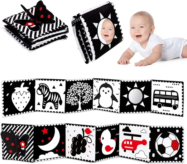 Black and White High Contrast Baby Toys 0-6 Months