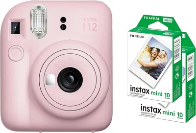 Fujifilm Instax Mini 12 Instant Camera - Blossom Pink + 2 Pack Film | Save 9%