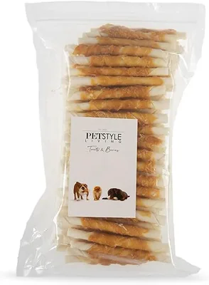 Petstyle Living Verstrengelde Stokken met Kip - Hondensnack - 12,5 cm - 100 stuks