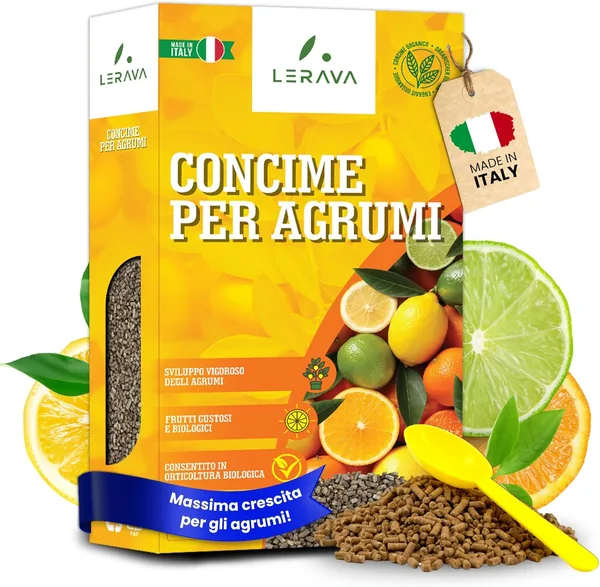 LERAVA Organic Citrus Fertilizer (800 g) - Italian Organic Fertilizer for Lemons in Pots