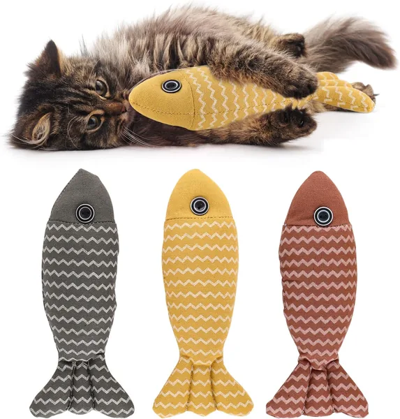3 Pack Catnip Toy, Fish Cat Toy, Cat Chew Toy Bite Resistant