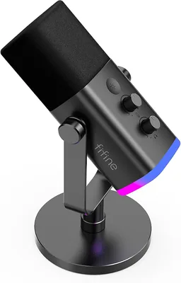 Microphone USB XLR FIFINE pour Gaming et Streaming avec RGB