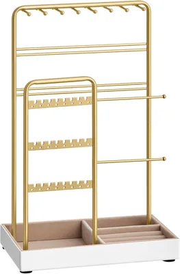 SONGMICS Sieradenstandaard - Metalen Frame en Fluwelen Lade voor Kettingen & Armbanden