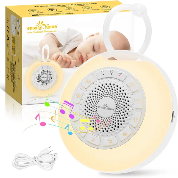 Portabel väderlåtmaskina för barn: Easy@Home 26 Medeltida Musikala Ljud med Nattenlytta för Barn och Vuxna att Sova - 24% Off