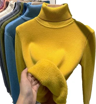 QISNG Winter Fleece Shirt, Thick Knitted Bottoming