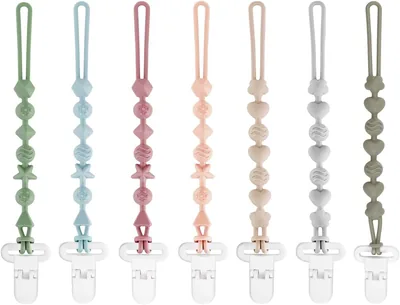 Soporte para chupetes PandaEar de silicona, Pack de 7 | Mejor Oferta