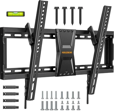 Perlegear TV Wall Bracket for Most 37-82 inch LCD LED 3D Plasma TVs up to 60kg, Slim Tilt TV Bracket