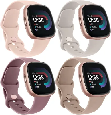 AK 4 Pack Straps Compatible with Fitbit Versa 3 Straps/Fitbit Versa 4 Strap/Fitbit Sense Strap/Fitbi