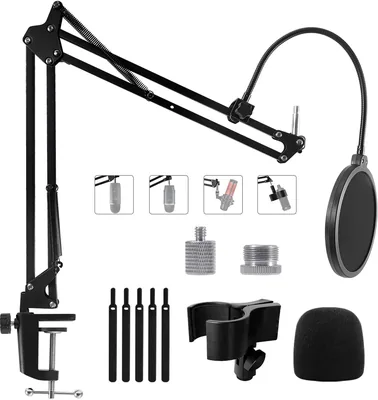 Mic Stand Boom Arm - Compatible with Blue Yeti, Nano & More - 5% Off