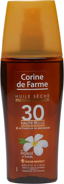 Huile sèche Corine de Farme - Protection et Bronzage SPF30 - Formule Monoi de Tahiti - Lueur Tanning 26% Off