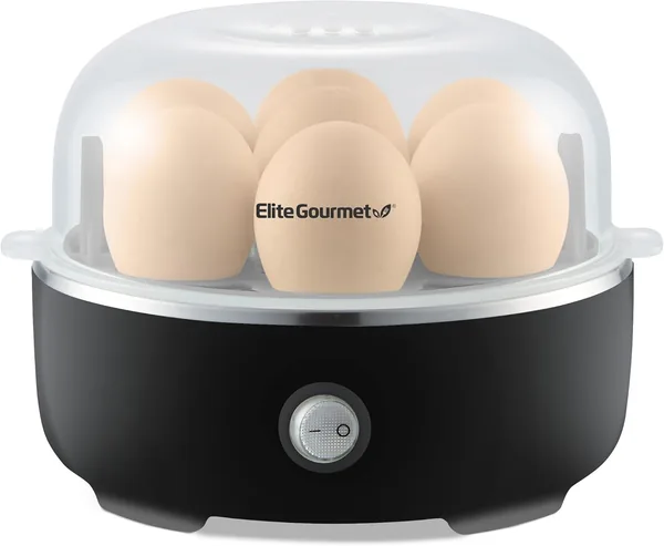 Elite Gourmet EGC115B Easy Egg Cooker Electric 7-Egg Capacity Classic Black