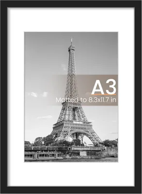 upsimples A3 Picture Frame, Black, 8.3x11.7inch with Mat - Best Deal