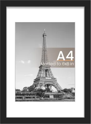 upsimples A4 Picture Frame, 6x8 Inch with Mat, 8.3x11.7 Inch Without