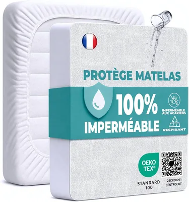 Protecteur de matelas Flowen 120 x 190 cm - Waterproof et en coton/microfibre - Pour adultes et bébés - 20% de réduction