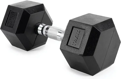 TREXO Dumbbells 2.5kg - 35kg Hexagon Duur Rubber Gietijzer voor Krachttraining Thuis met Ergonomische Greep Stabiel en Veerkrachtig - 34% Korting