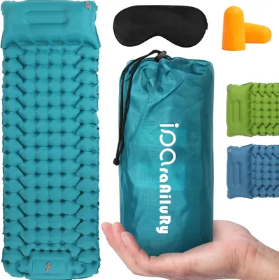 Matelas de camping auto-gonflable iParaAiluRy - Matelas gonflable ultralégère avec pompe à pied, Matelas portable pour activités de plein air Best Deal