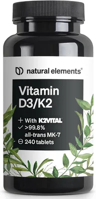 Natural Elements Vitamin D3 + K2, 2000 IU