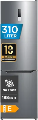 Midea MDRB424FGE02OA Kühlschrank/Gefrierschrank, 188 cm hoch, NoFrost, LED-Beleuchtung, Hochwertiger GMCC-Kompressor, elektronischer Kontrollregler, Best Deal