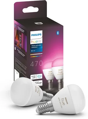 Philips Hue Ball Light 2-Pack - E14 Smart LED Lamps