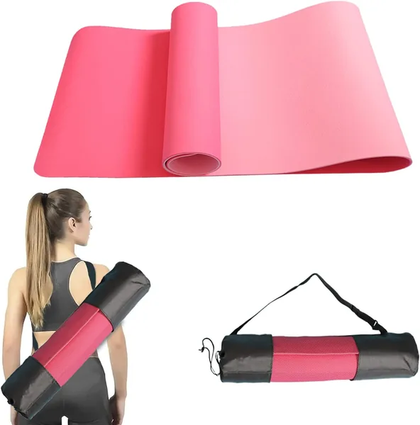 MUZENS Tapete para Yoga/Pilates y Deportes, Esterilla Antideslizante con Bolsa y Correa para Llevar