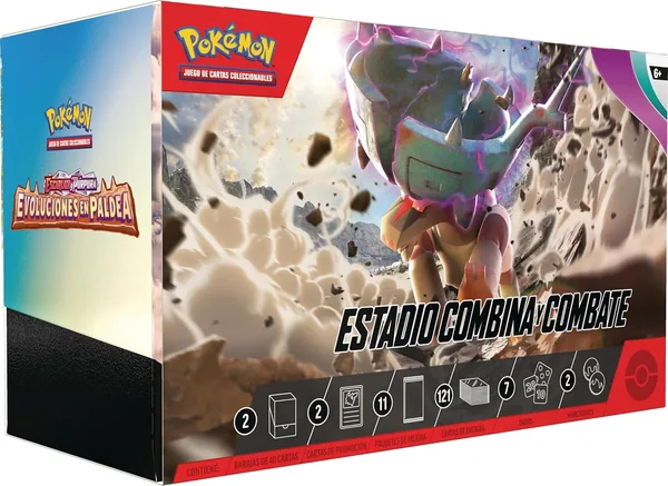 Estadio de Combate Pokémon: Escarlata y Púrpura en Paldea (2 barajas, 11 paquetes de mejora y más) - Mejor Oferta