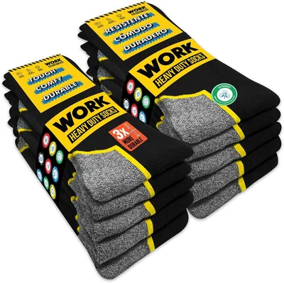 SOXCO 10 Pares Calcetines de Trabajo para Hombre
