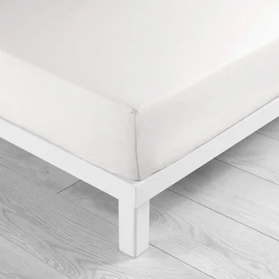 Douceur d'intérieur - Feuille de lit ajustable Lina White 90 x 190 cm, 100% Coton - Meilleure Offre